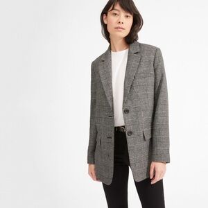 Everlane The Italian Wool Oversized Blazer in Glen Plaid